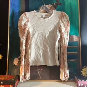 Anthropologie Dolan Left Coast Collection Long Sleeve Lace Blouse Top Small